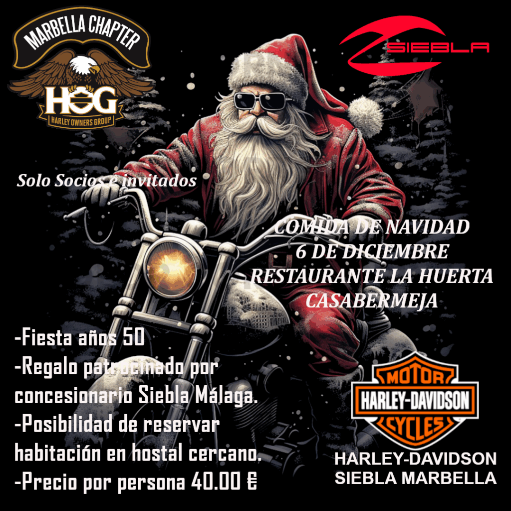 CENA DE NAVIDAD HOG 2025 HARLEY DAVIDSON MÁLAGA